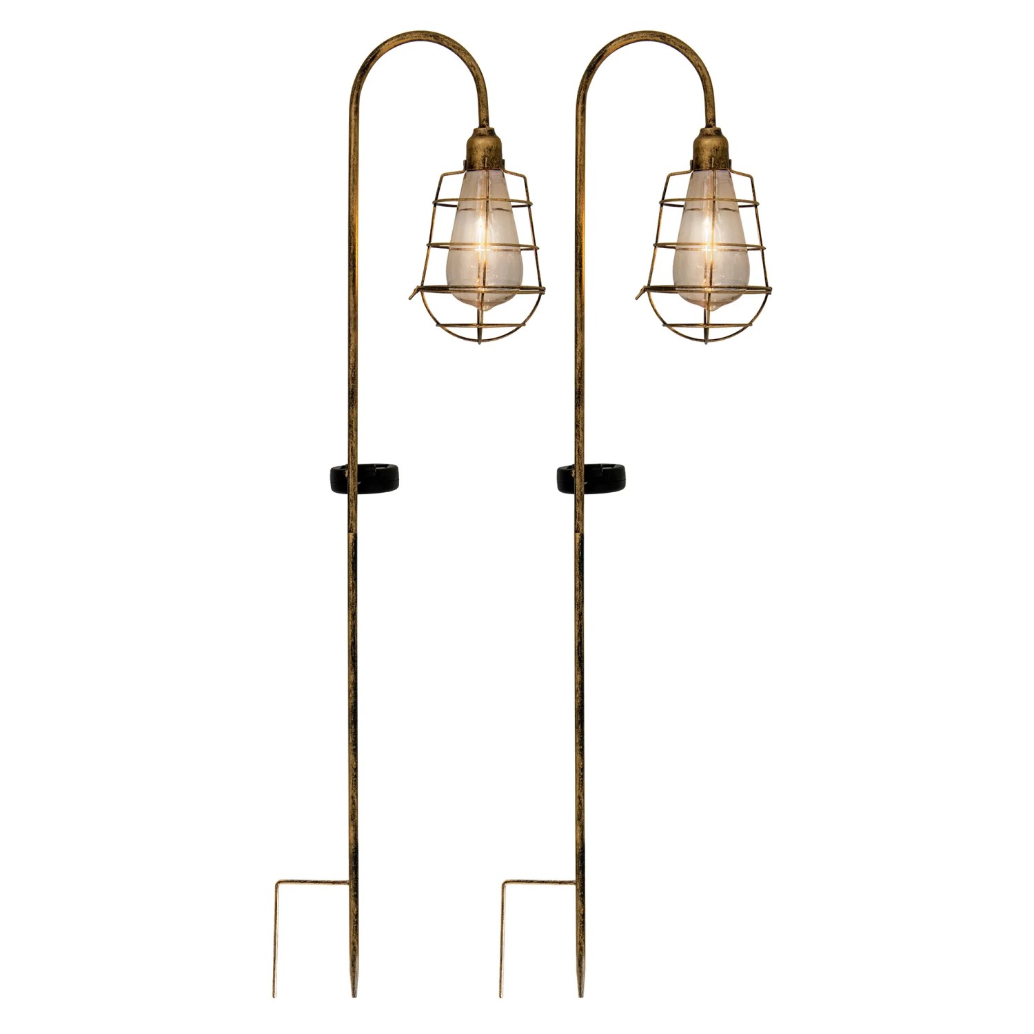 Näve LED-Deko-Solar-Erdspieß Gitti Alt-Messing 76,5 cm x 16 cm x 10,5 cm 2er-Set