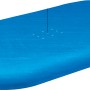 Blaue Bestway Flowclear Poolabdeckung aus PE, 305x183 cm, mit Abflusslöchern.