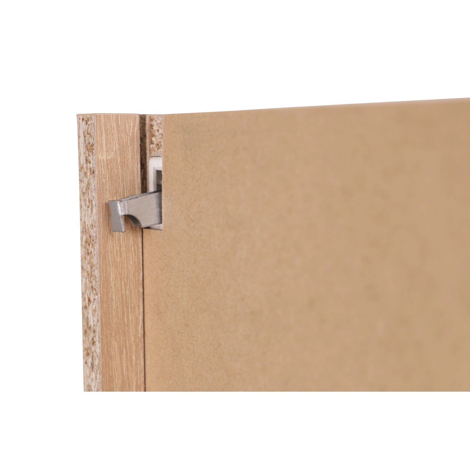Detailaufnahme: Respekta Oberschrank Merle, graue Küchen-Hängeschrank-Innenseite mit Beschlag.