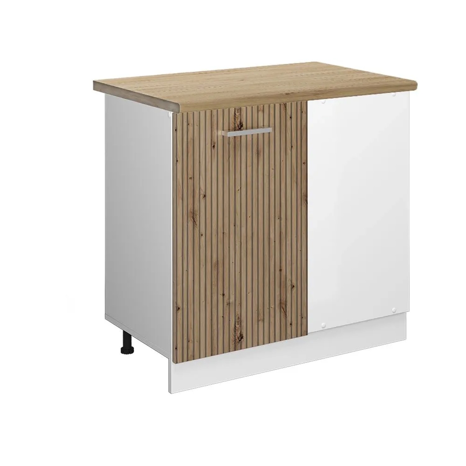 Vicco Eckunterschrank R-Line Küchen Eckschrank Artisan-Eiche Weiß 86 cm AP Eiche