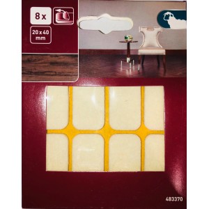 Parkettgleiter selbstklebend, 20x40mm, 8 Stück. Möbelgleiter aus Wollfilz für empfindliche Böden.