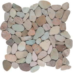 Flusskiesel Mosaikfliese Toscana Matt flat, 30x30 cm, für Bad & Küche