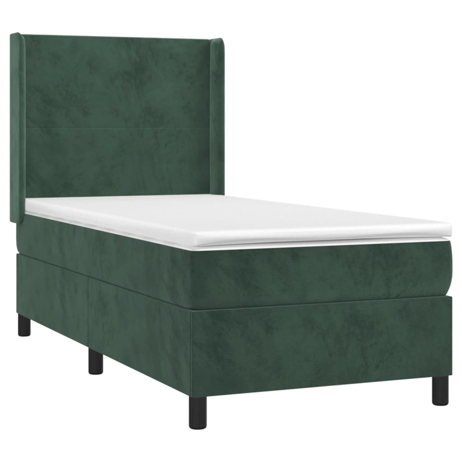 vidaXL Boxspringbett mit Matratze & LED Dunkelgrün 80x200 cm Samt 3139412 günstig online kaufen