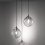 Reality Leuchten Pendellampe Clooney, Chrom/Grau, 3-flammig. Pendelleuchte mit Rauchglas-Schirmen.