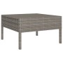 Grauer vidaXL Gartenmöbel-Tisch aus Rattan, Teil des 8-tlg. Lounge-Sets.