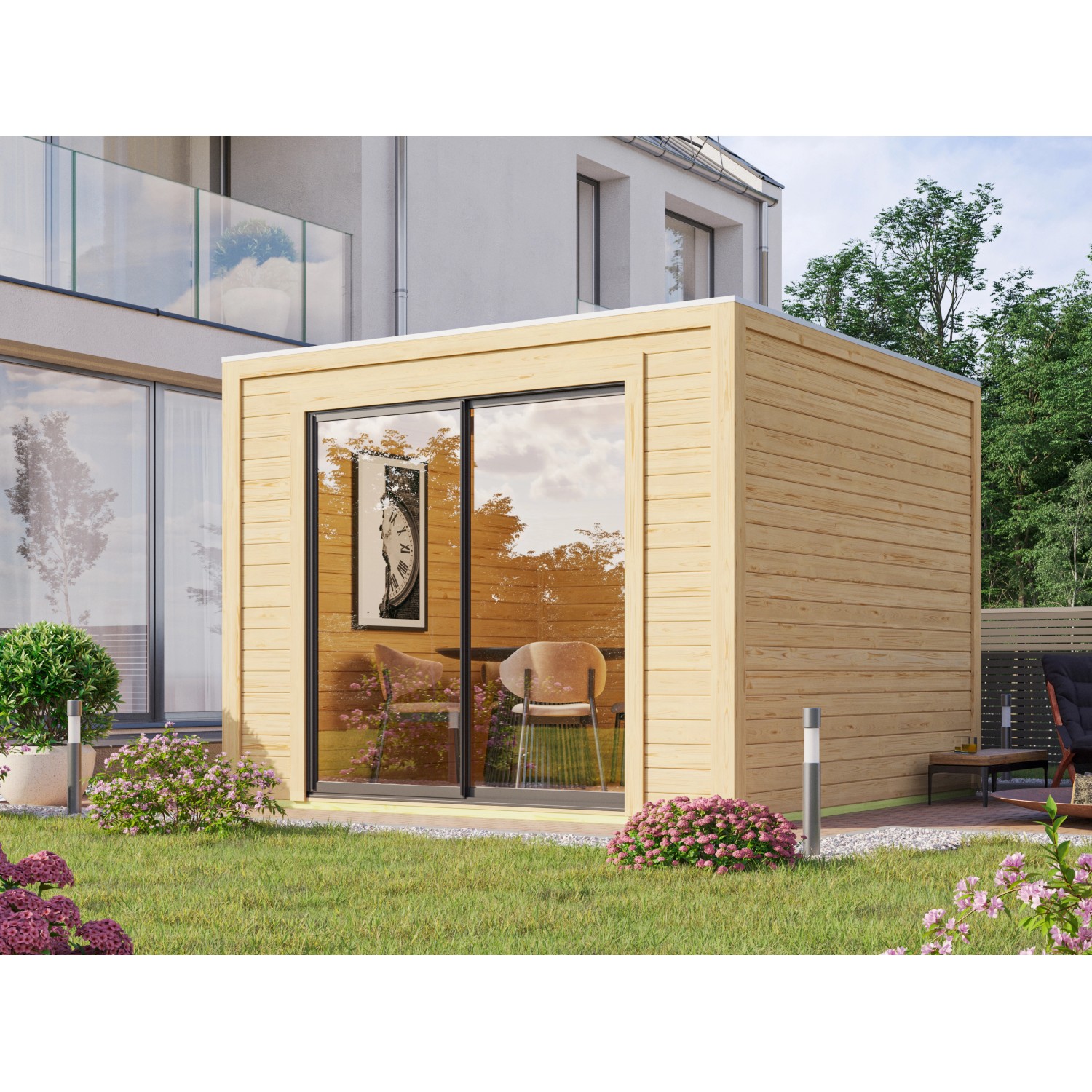 Karibu Gartenhaus/Gerätehaus Dillen 1 Naturbelassen 28 mm 9,24 m²