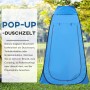 Himmelblaues Outsunny Wurfzelt als Dusch- oder Umkleidekabine beim Camping.