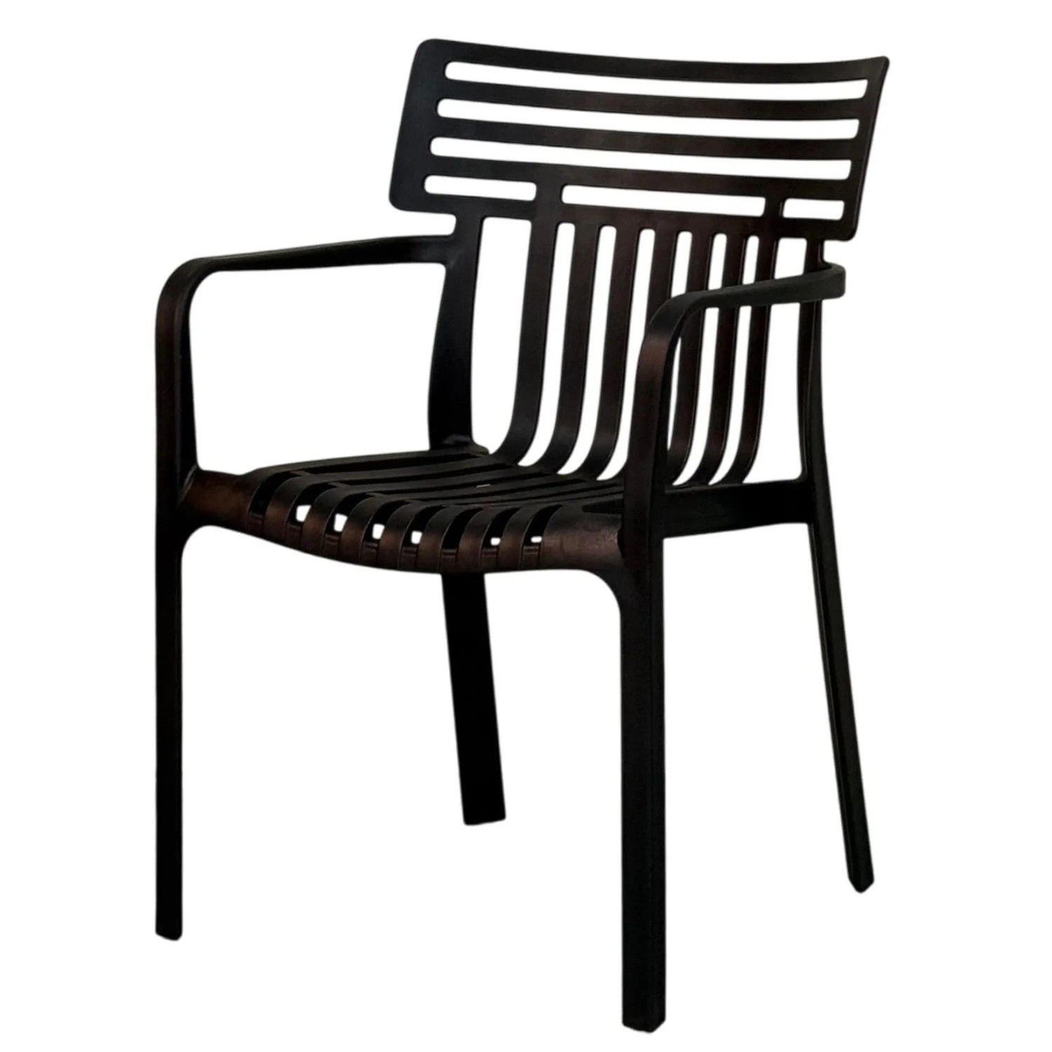 Floordirekt Gartenstuhl Terrano Wetterfest Uv-beständig Stapelbar Stabil Schwarz