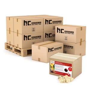 Höfer Chemie Anzündwolle, 100 Stück, in Kartons auf Palette. Ideal für Kamin, Ofen und Grill.