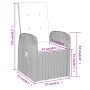 vidaXL Garten-Essgruppe, 7-teilig, grau, mit Kissen. Gartenmöbel-Set mit Tisch und Stühlen aus Rattan und Stahl.