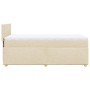 Cremefarbenes vidaXL Boxspringbett (80x200 cm) mit Matratze und Kopfteil.