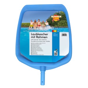 Blauer Summer Fun Laubkescher mit Rahmen für die Poolreinigung.
