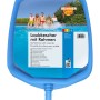 Blauer Summer Fun Laubkescher mit Rahmen für die Poolreinigung.