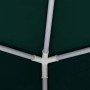 Detailaufnahme des Stahlrahmens eines grünen Partyzelts 4x9 m von vidaXL.
