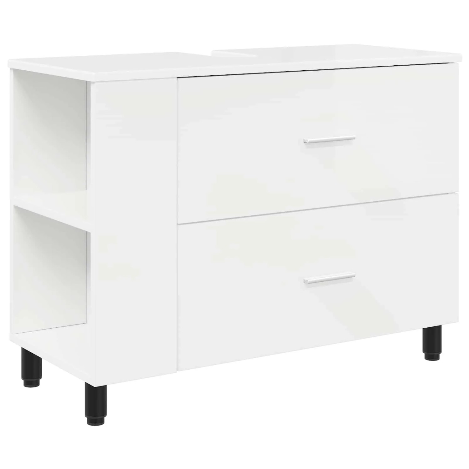 vidaXL Waschtisch Hochglanz Weiß 80 x 35 x 60 cm Holzwerkstoff 889389