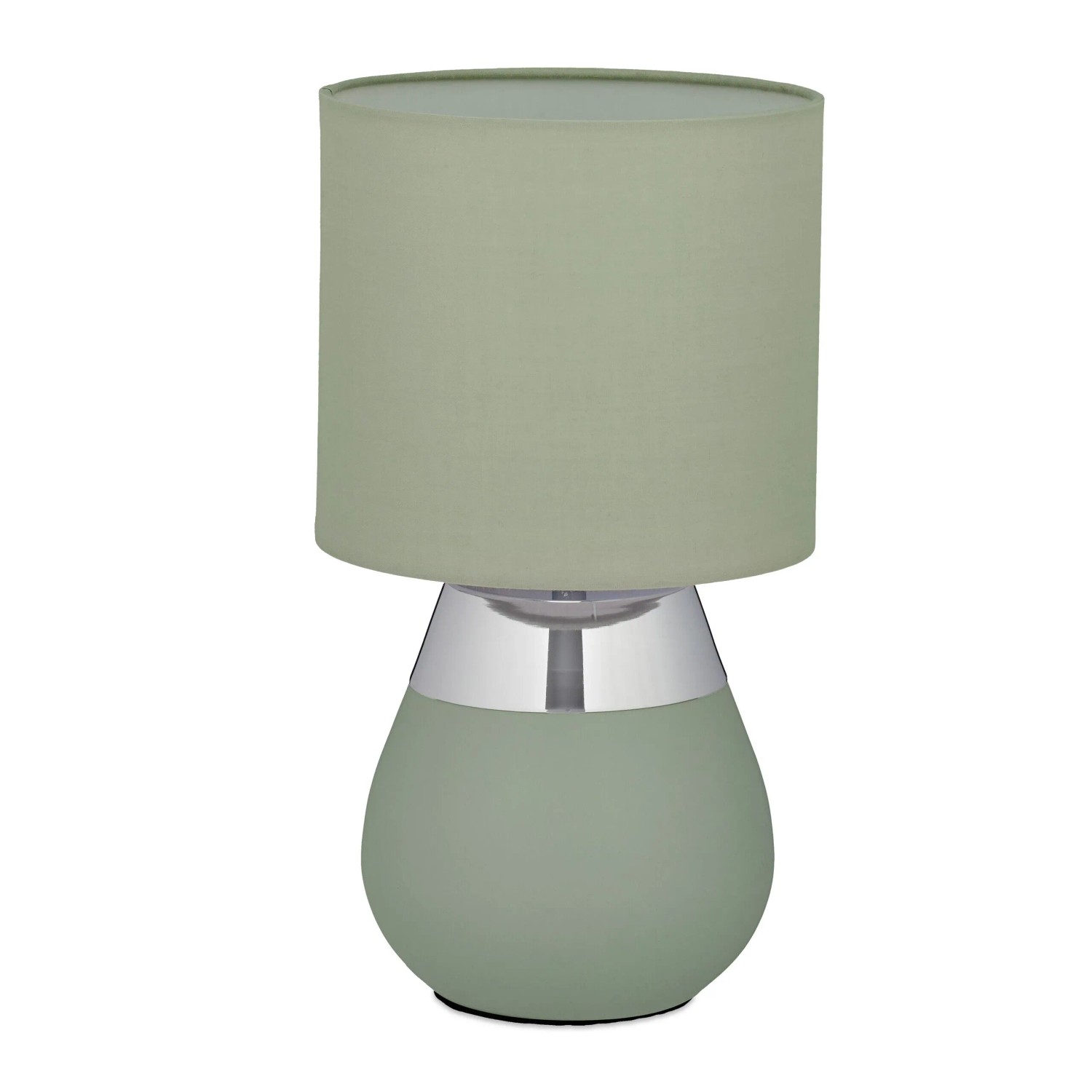 Image of Relaxdays Tischlampe Eisen Grün Stoffschirm 32 cm x 18 cm 0,6 kg
