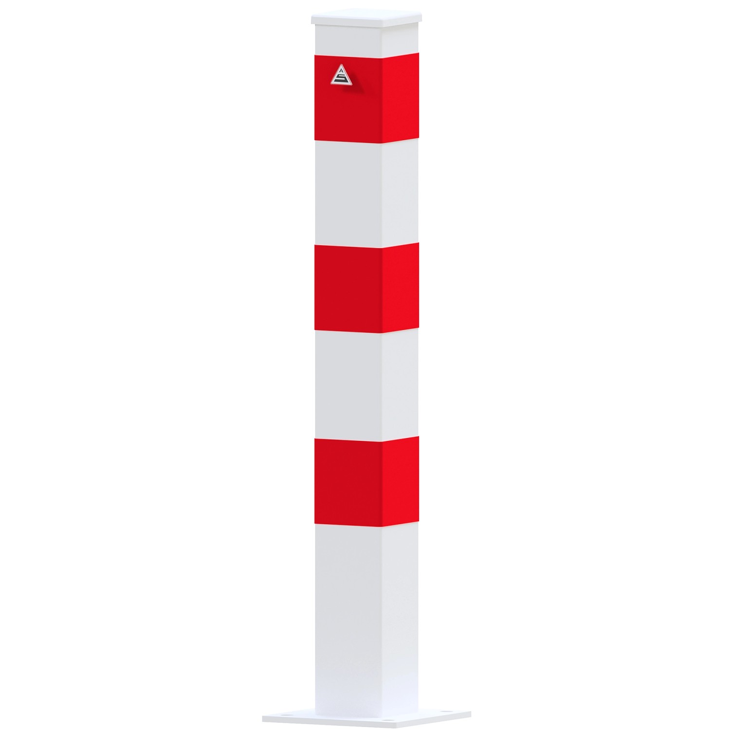 Schake Absperrpfosten Dübelbefestigung Ohne Öse 100 mm x 100 mm Weiß Rot