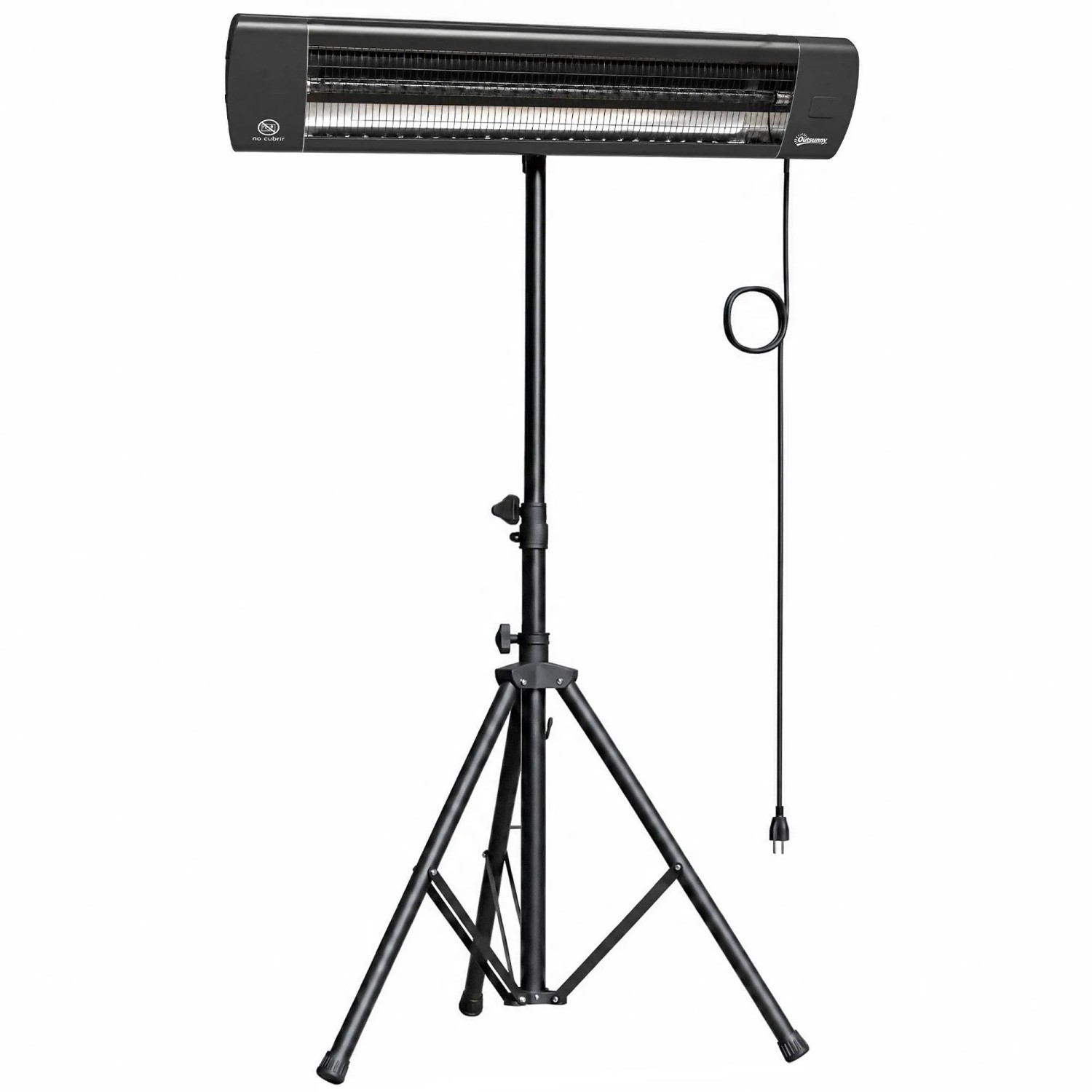 Outsunny Infrarot Heizstrahler Aluminium Karbonfaser 87L x 81B x 180H cm Schwarz