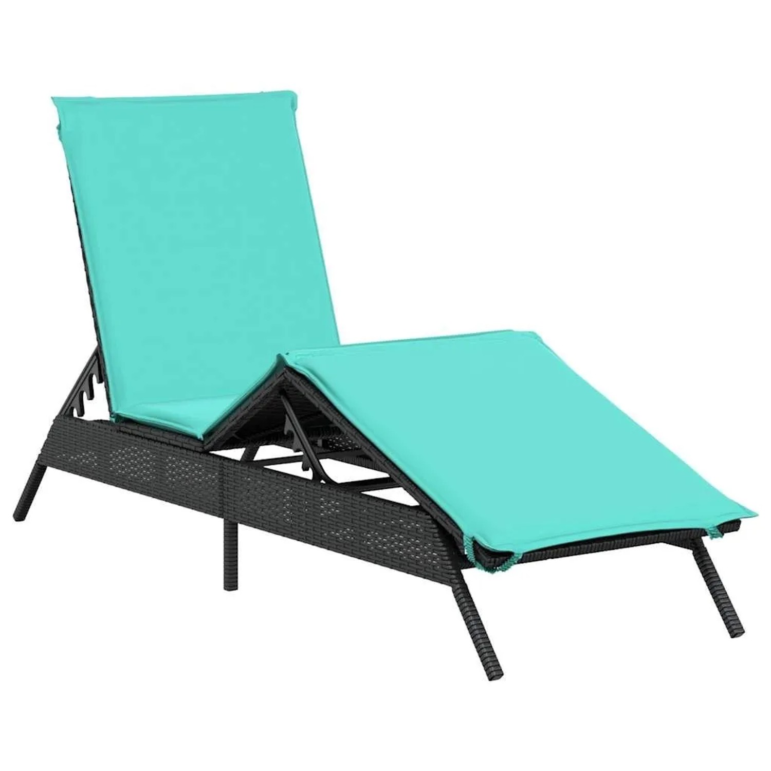 vidaXL Sonnenliege mit Kissen Schwarz Poly-Rattan 4002709 günstig online kaufen