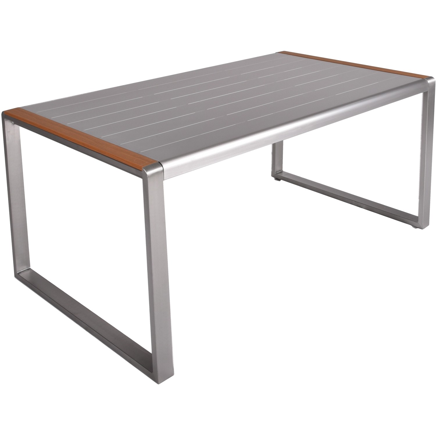 Rechteckiger, silberner Gartentisch AVA (90x160cm) von Garden Pleasure mit Aluminiumrahmen.