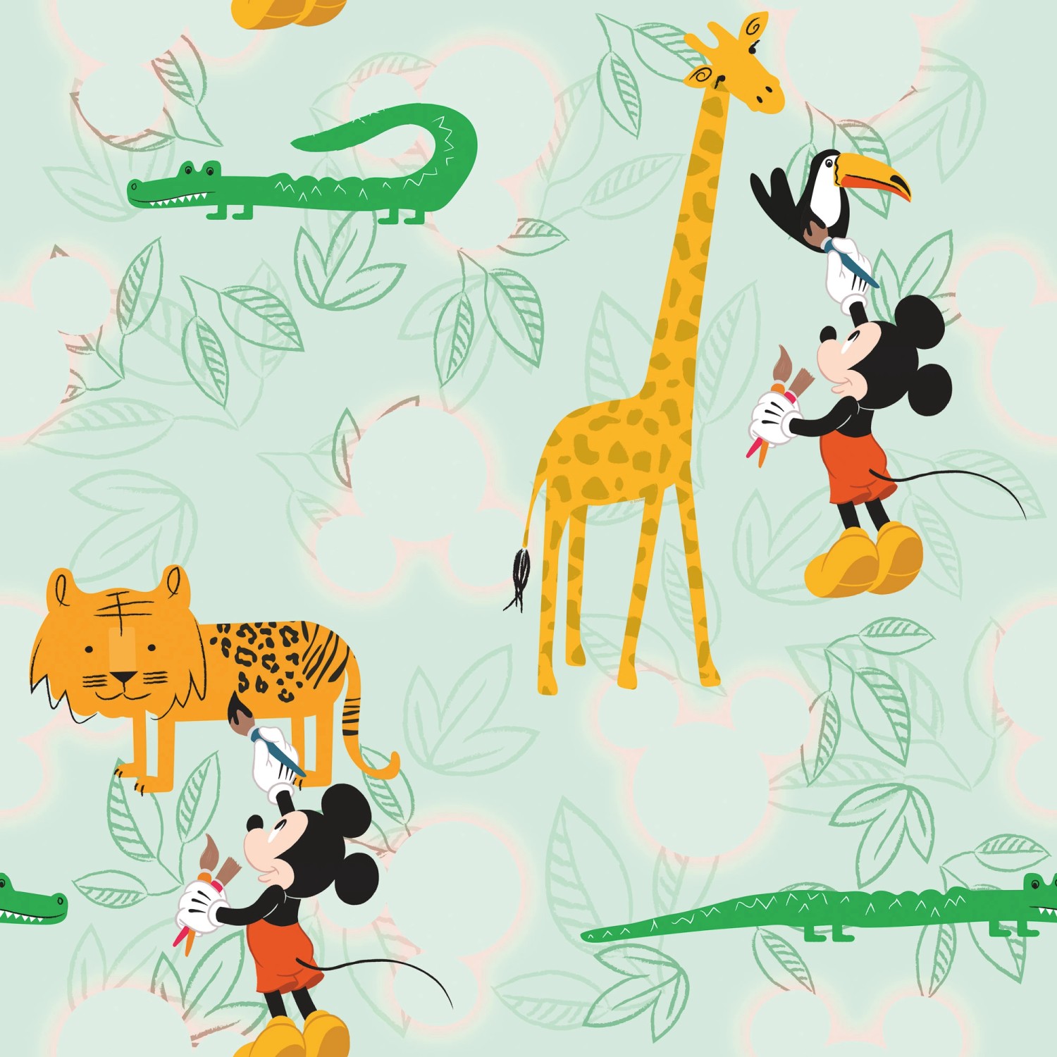 Komar Fototapete Vlies Mickey Doodle Zoo  53 x 10,05 cm