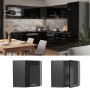 Vicco Eckhängeschrank R-Line, Küchen-Eckschrank, Schwarz Hochglanz/Anthrazit, 57 cm.
