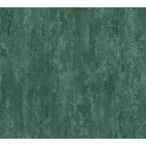 Dunkelgrüne Vliestapete in Rostoptik mit leichter Struktur und Glanz von A.S. Création.