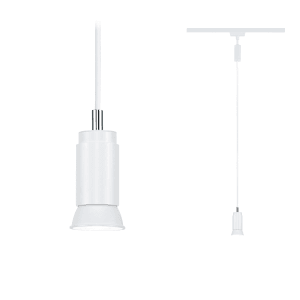 Paulmann URail Pendelleuchte Runa, signalweiß, 118cm. LED-Schienensystem für flexible Beleuchtung.