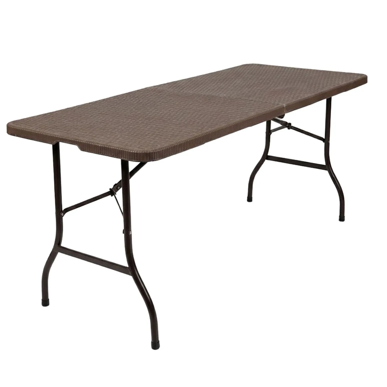 Floordirekt Gartentisch Miyako Klapptisch mit Tragegriff Wetterfest Braun 183 x 75 cm