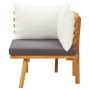 vidaXL Garten-Ecksofa mit Kissen Massivholz Akazie 46673_4