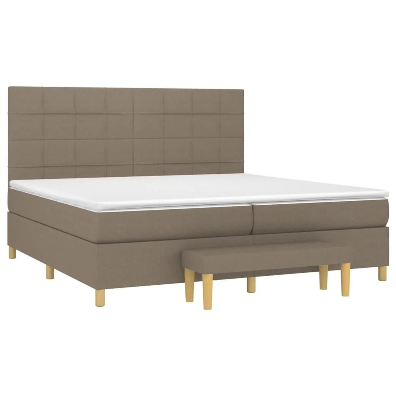 vidaXL Boxspringbett mit Matratze Taupe 200x200 cm Stoff 3137185 günstig online kaufen