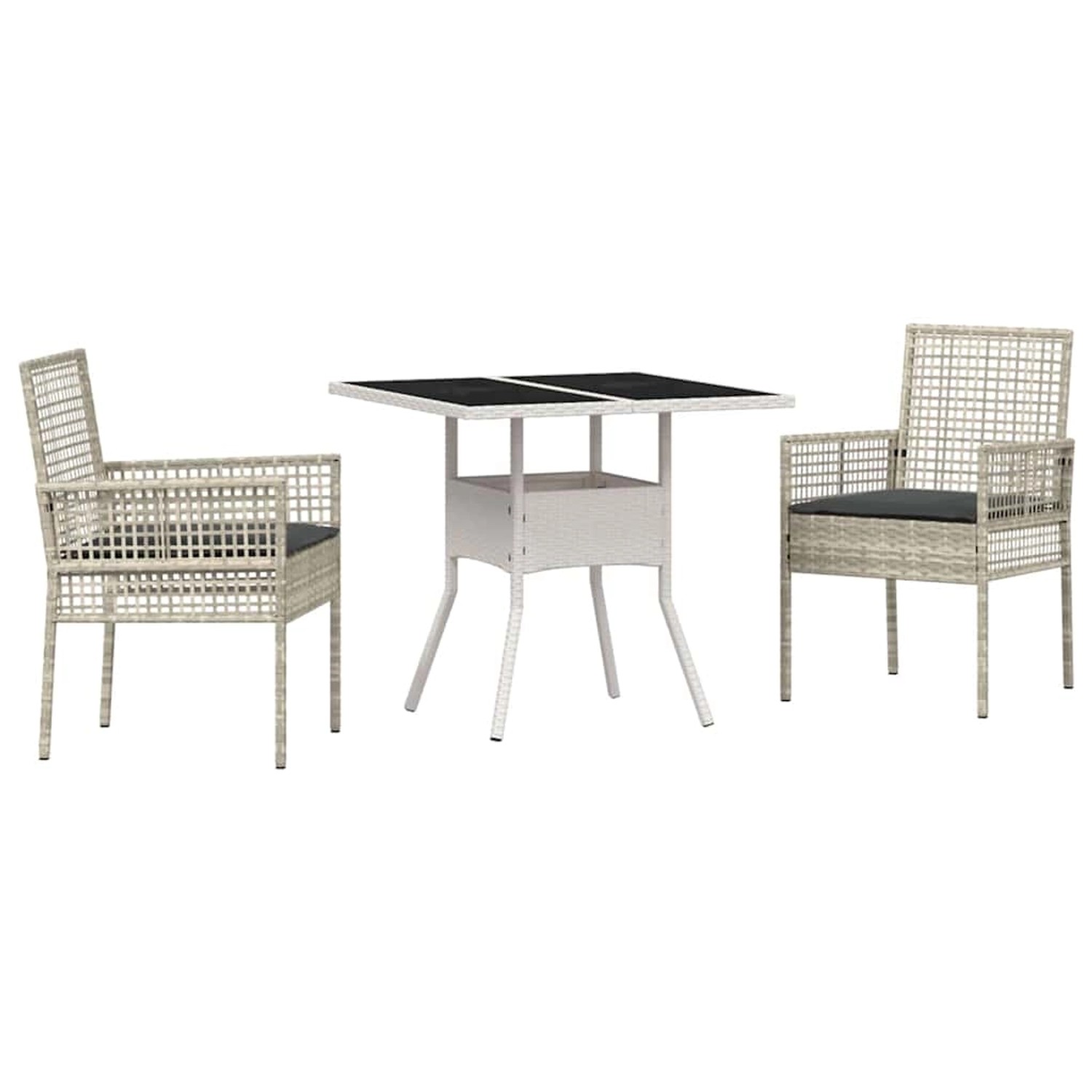 vidaXL Garten Essgruppe 3-Tlg Grau Poly Rattan 3334933 günstig online kaufen