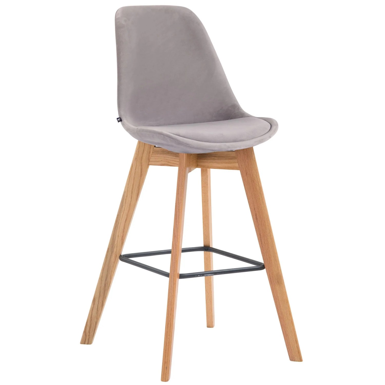 DELUKE Barhocker GIKAR Samt Grau 48x56x112cm Barstuhl Mit Lehne Tresenhocker Tresenstuhl