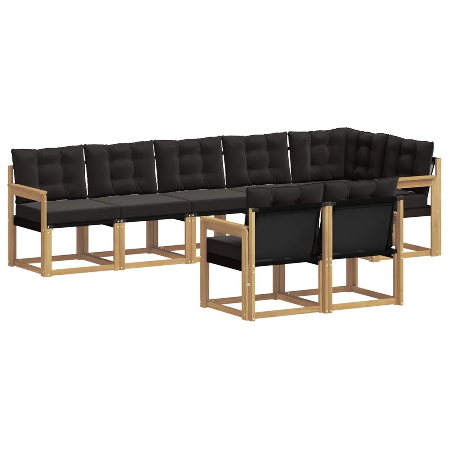 vidaXL Outdoor-Sofagarnitur mit Kissen 8-Tlg Weiß und Schwarz 3389590