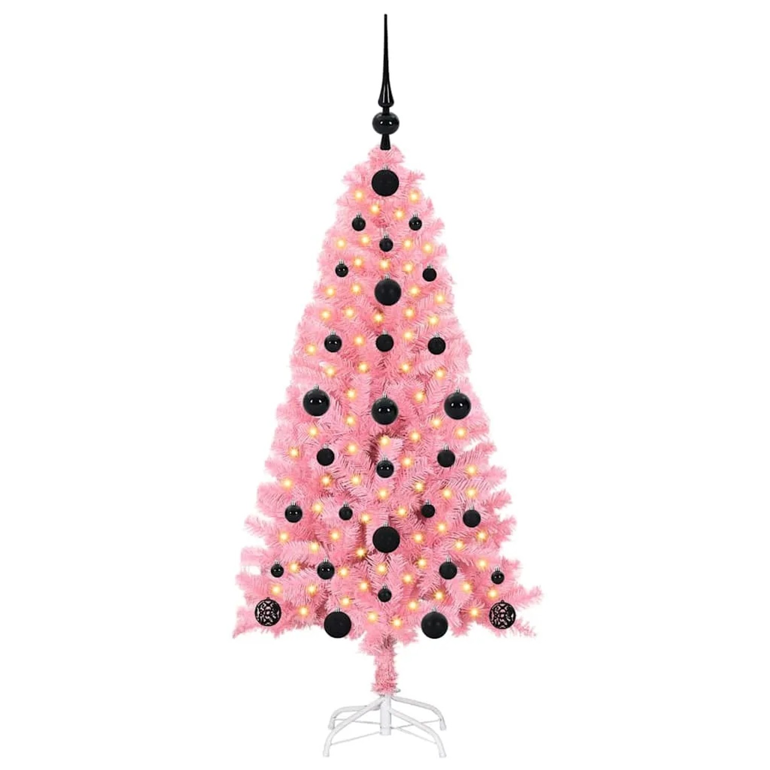 vidaXL Weihnachtsbaum mit 150 LEDs mit Ständer Rosa 120 cm PVC 3396408