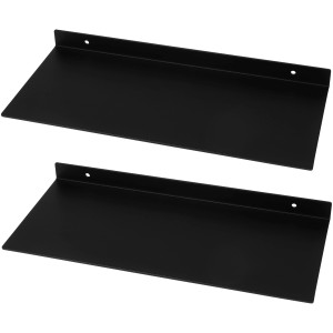FIFITARA Wandregal 40cm 2er Set Aus Stahl Schwarz Pulverbeschichtet Schweberegal Wandboard Bücherregal Metallregal Mit Dübeln Und Schrauben