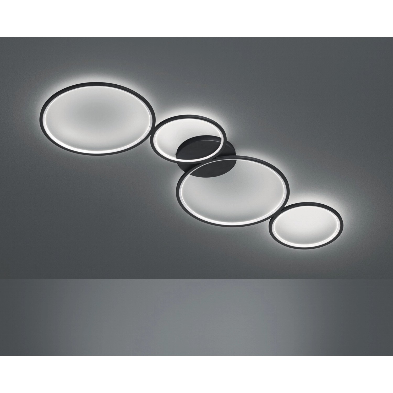 Trio LED-Deckenleuchte Rondo Schwarz matt kaufen bei OBI | Tischlampen