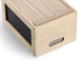 Allzweckkiste aus Holz mit Tafel, 15x20x28 cm, naturfarben. Aufbewahrungsbox mit Griff.