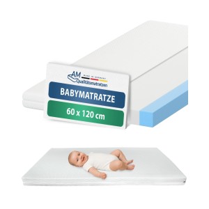 AM Qualitätsmatratzen Baby- & Kindermatratze 70x160cm mit Bezug und Baby