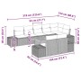 vidaXL Gartenmöbel-Set, 9-teilig, beige/weiß, mit Maßen. Ideal für Terrasse und Garten.