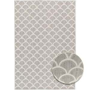 Grauer Primaflor In- & Outdoor Teppich (200x290cm) mit Arcs Muster.