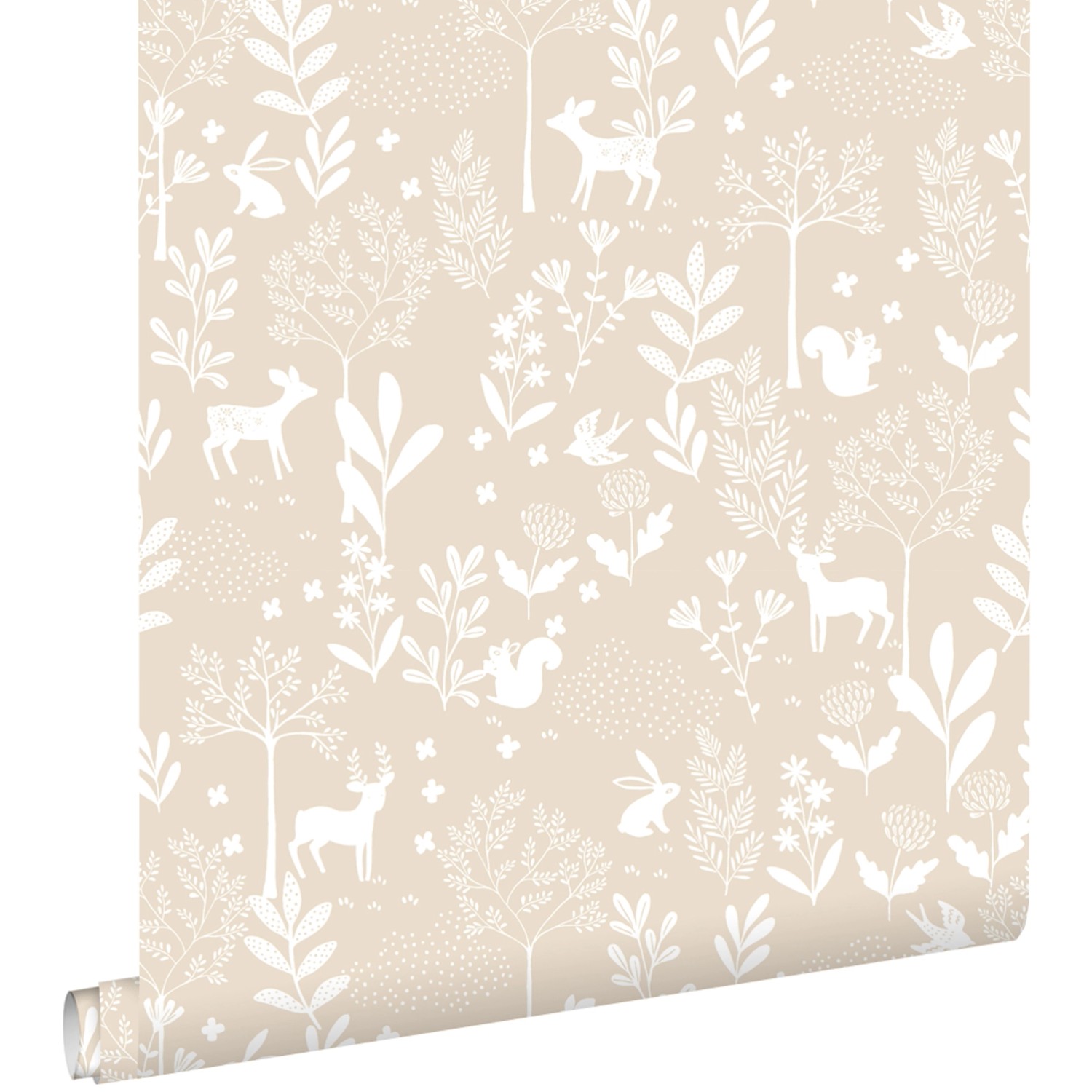 ESTAhome Tapete Wald mit Waldtieren Beige 53 cm x 10.05 m günstig online kaufen