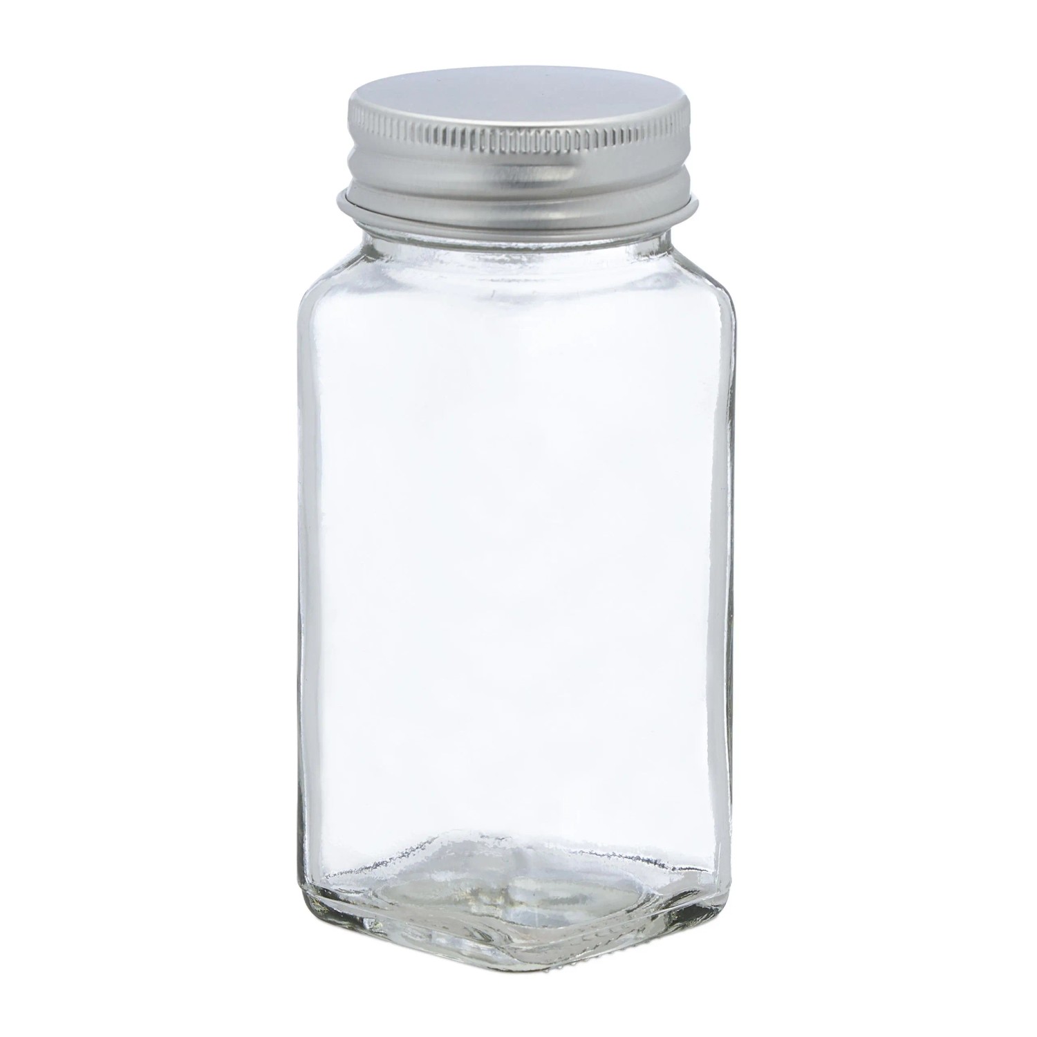 Relaxdays Gewürzgläser 36er Set Glas Aluminium Silikon Transparent Silber Beschriftbar 11 cm x 4,5 cm x 4,5 cm