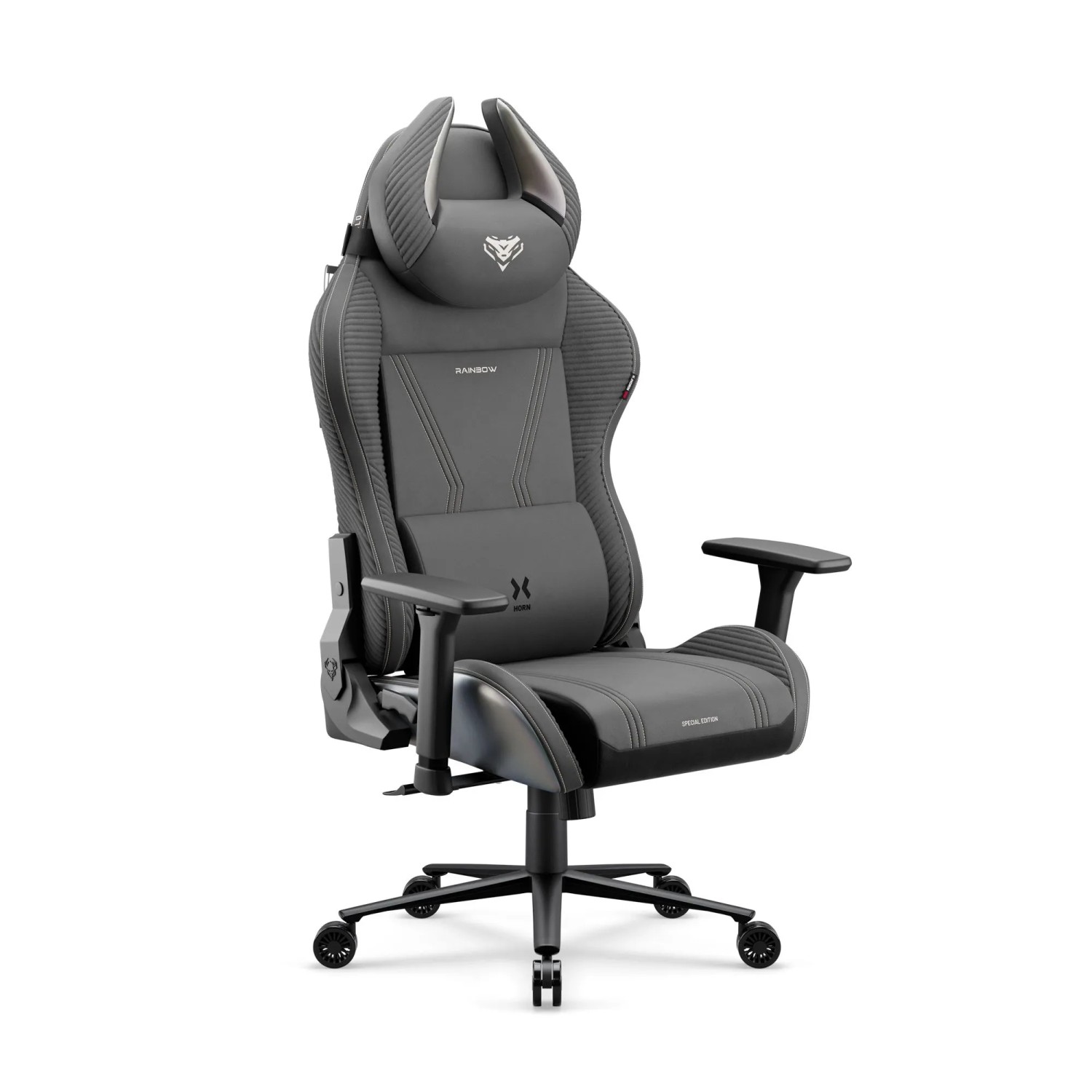 DIABLO CHAIRS Gaming-Stuhl Stoff X-Horn Rainbow Grey Normal