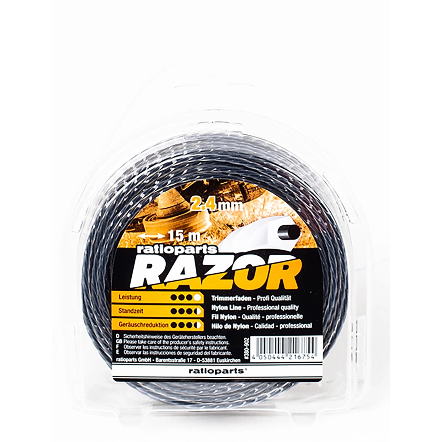 Ratioparts-Ersatzteile Razor Nylonfaden 5-Kant Ø 2,4 mm x 15 m günstig online kaufen