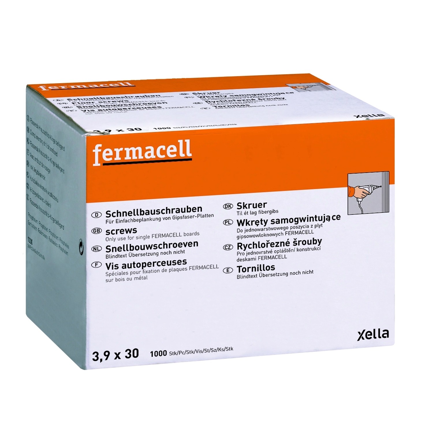 Fermacell Schnellbauschrauben 3,9 mm x 30 mm 1000 Stück