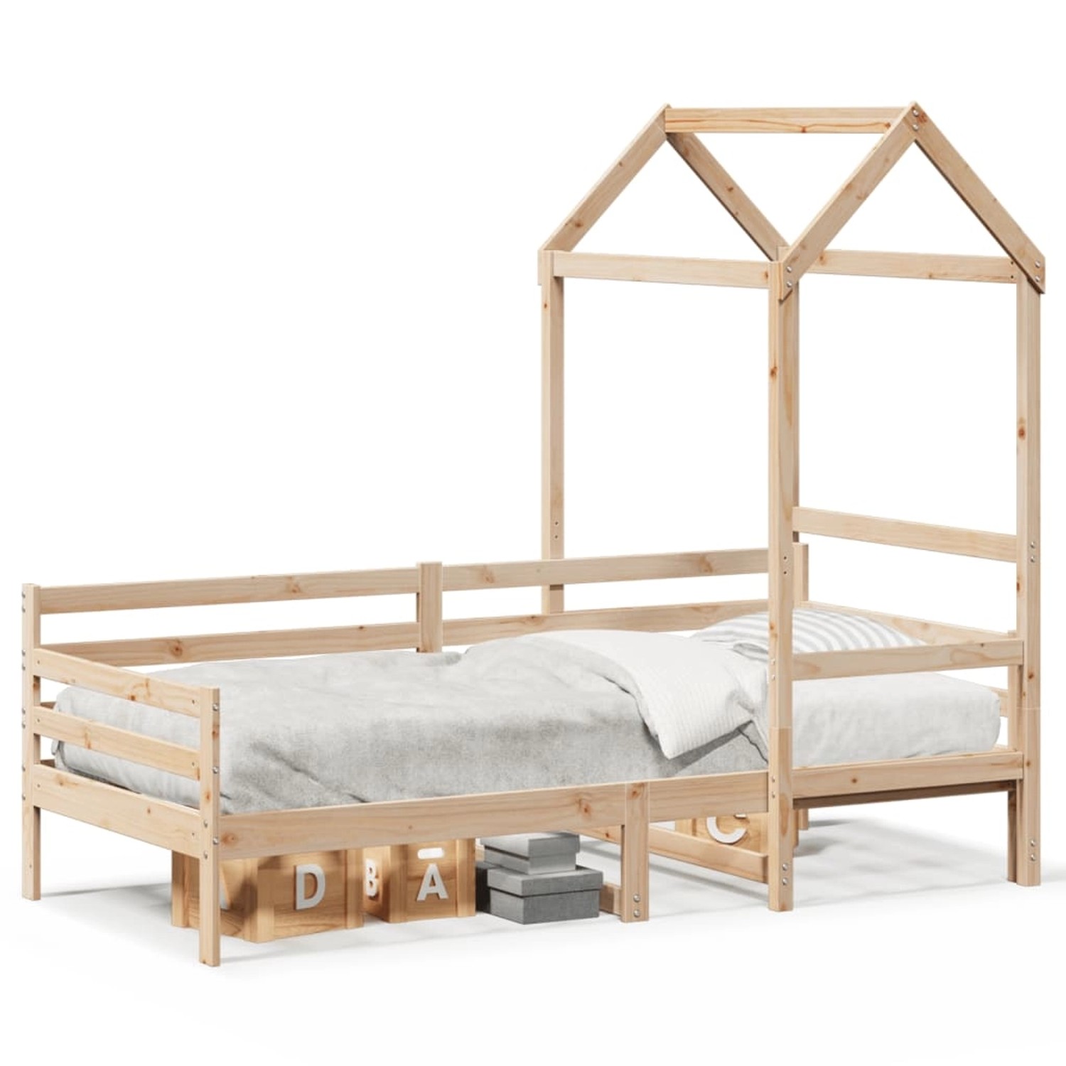 vidaXL Tagesbett mit Dach 90x190 cm Massivholz Kiefer 3282198 günstig online kaufen