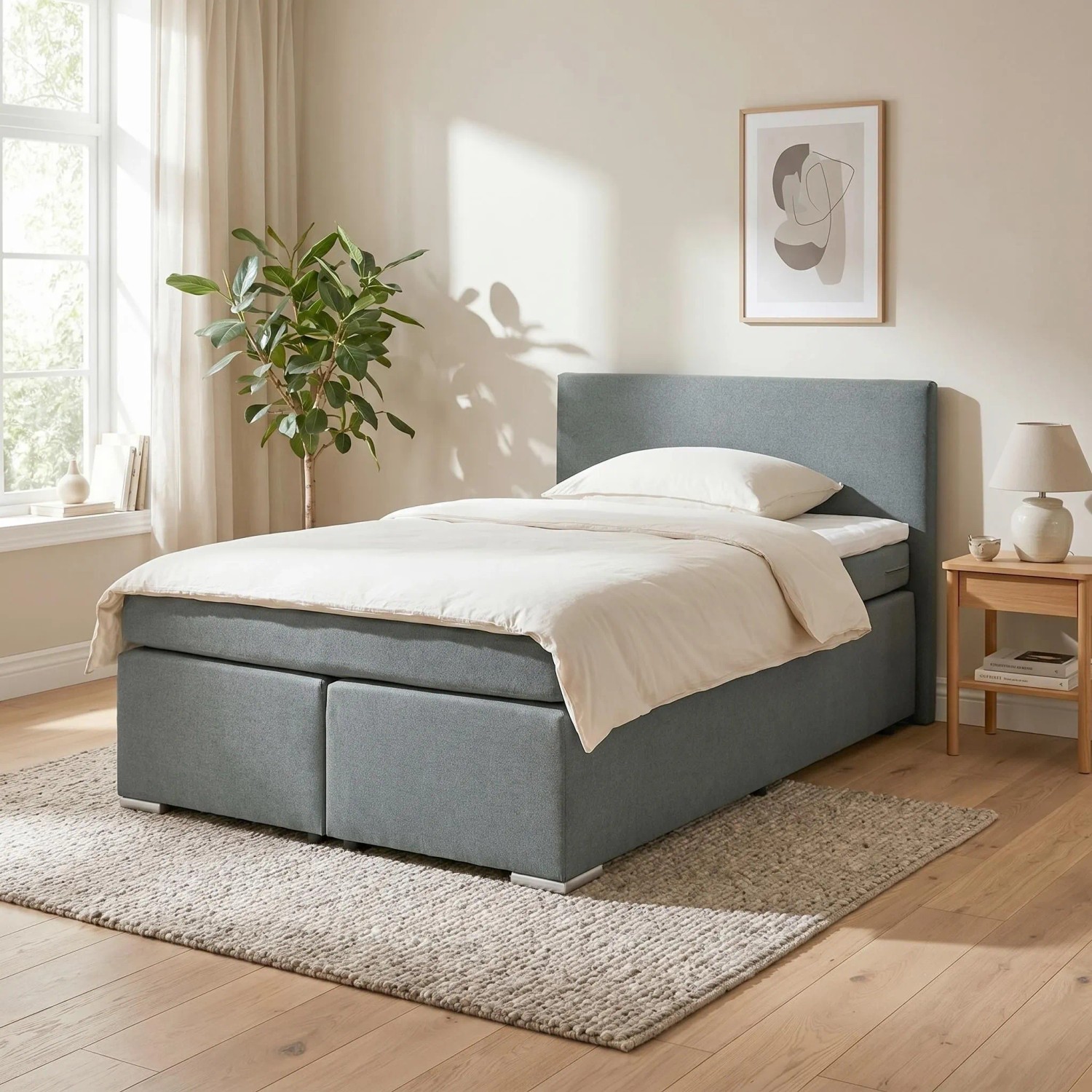 Based Boxspringbett Mira 2 Graphitfarben ca. 160x200cm