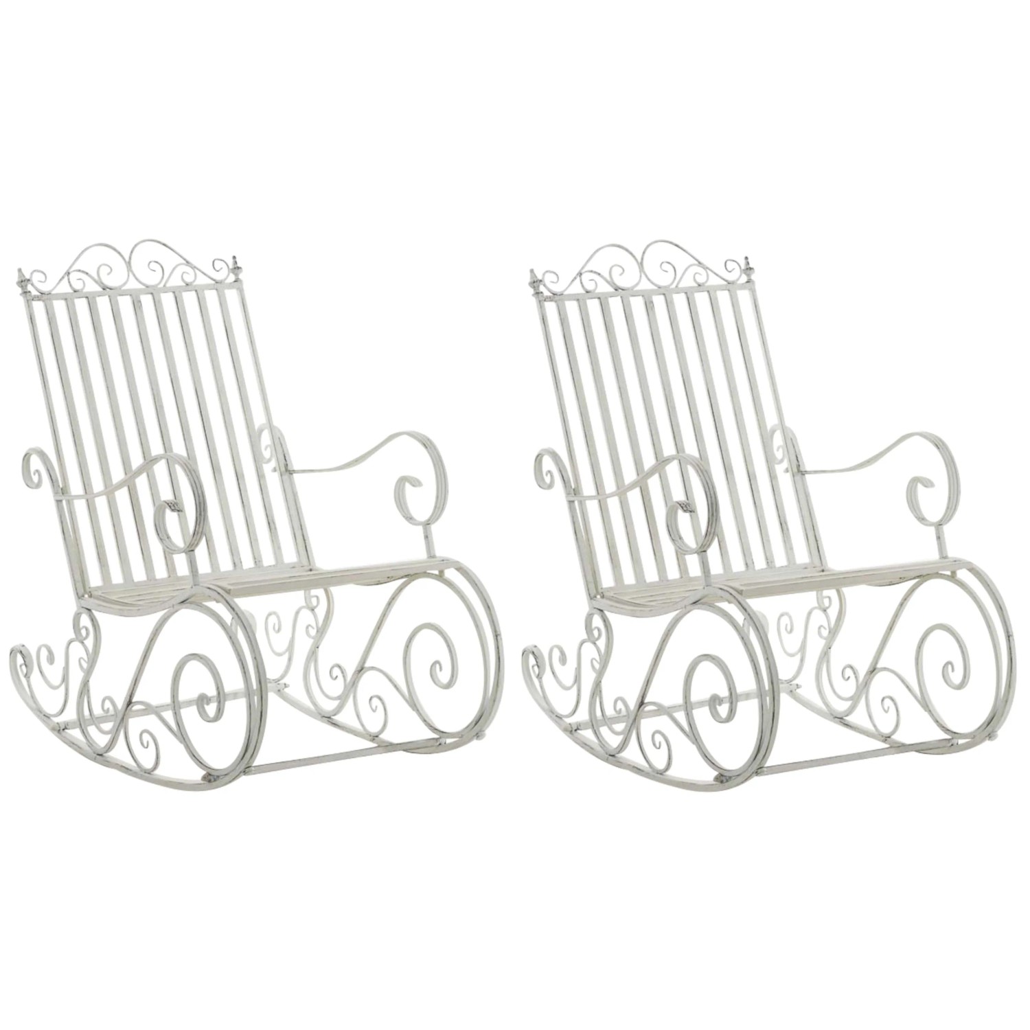 CLP 2er Set Schaukelstühle Smilla Antik Weiß