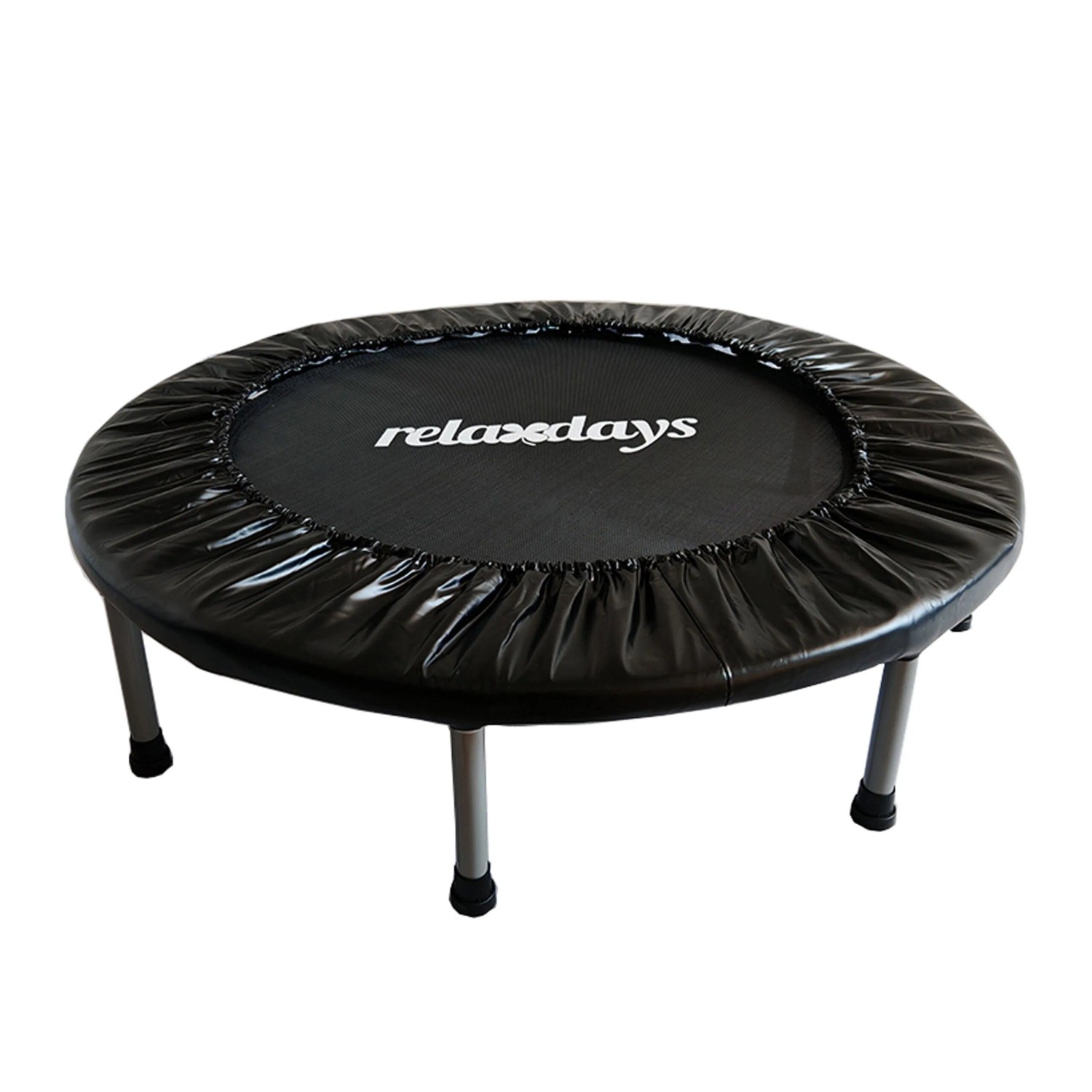 Relaxdays Indoor Trampolin Stahl Kunststoff Polyester Schwarz Klappbar Rutschfest 95 cm 7,4 kg